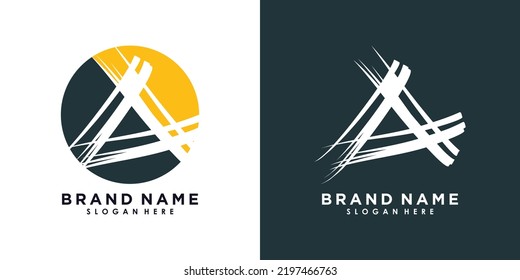 letra un diseño de logotipo con icono concepto creativo vector premium