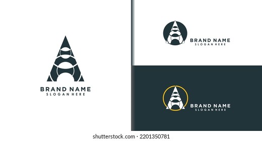 letter a logo design with icon creative concept premium vector