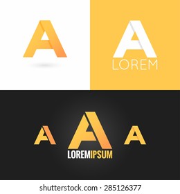 letter A logo design icon set background