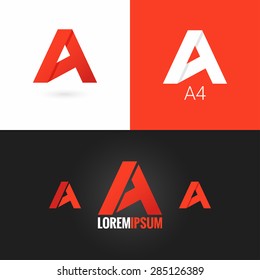 letter A logo design icon set background