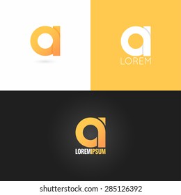 letter A logo design icon set background