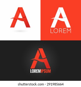 letter A logo design icon set background