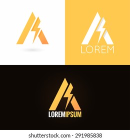 letter A logo design icon set background