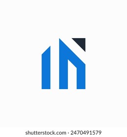 letter IN logo design icon vector 