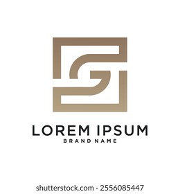 Letter logo design initial G for company or person. Creative square concept. Premium Vector