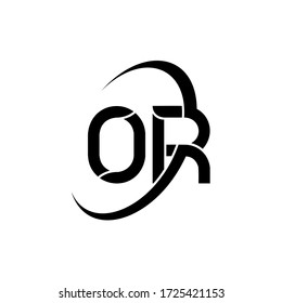 OR Letter Logo Design. Initial letters OR logo icon. Abstract letter OR O R minimal logo design template. O R Letter Design Vector with black Colors. or logo