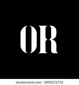 OR letter logo design. Initial letter OR uppercase monogram logo white color. OR logo, O R design. OR, O R