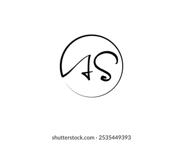 Letter AS logo design Initial vector Custom brand logo template