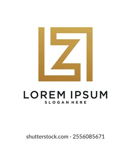 Letter logo design initial Z for company or person. Creative square concept. Premium Vector