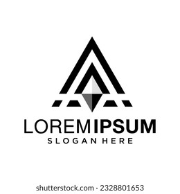 letter A logo design inspiration with triangles and diamonds,letter A logo design simple but elegant