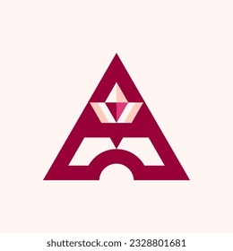 letter A logo design inspiration with triangles and diamonds,letter A logo design simple but elegant