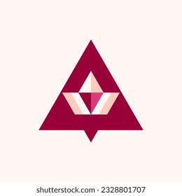 Buchstabe Ein Logo-Design-Inspiration mit Dreiecken und Diamanten, Buchstabe Ein Logo-Design einfach, aber elegant