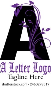 Un diseño de logotipo de carta con diseño de hoja