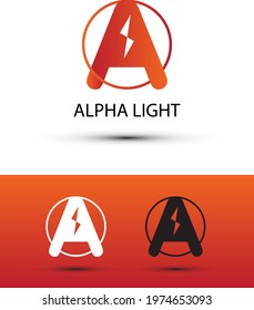 
A letter logo design with a light concept