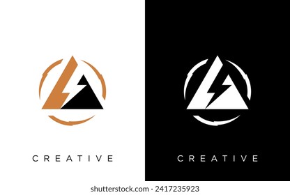 Diseño De Logotipo Carta Con Tornillo Delgado De Iluminación. Logotipo de la letra del tornillo eléctrico