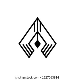 Letter A logo design, Linear creative minimal monochrome monogram symbol, Universal elegant vector sign design, Premium business logotype, Graphic alphabet symbol for corporate business identity