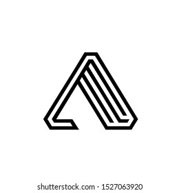 Letter A logo design, Linear creative minimal monochrome monogram symbol, Universal elegant vector sign design, Premium business logotype, Graphic alphabet symbol for corporate business identity