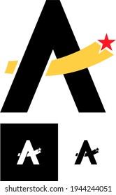 Diseño del logotipo de la letra A. Símbolo monocromático monocromático lineal creativo mínimo. Diseño universal elegante de señalización vectorial. Logotipo de negocio premium. Símbolo gráfico del alfabeto para la identidad empresarial