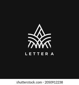 Letter A logo design. Linear creative minimal monochrome monogram symbol. Universal elegant vector sign design. Premium business logotype. Graphic alphabet symbol for corporate business identity