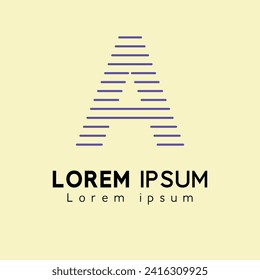 A letter logo design with lines