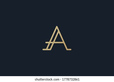 Diseño de logotipo Carta A , letra simple de lujo Diseño de logotipo A