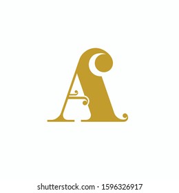 A Letter Logo Design with luxury type serif font template