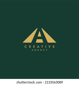Diseño De Logotipo Carta A. Diseño de logotipo minimalista. Logo creativo.
