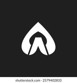 Letter A logo design modern creative, vector art icon illustration template logo design with heart shape creating a professional idea.
