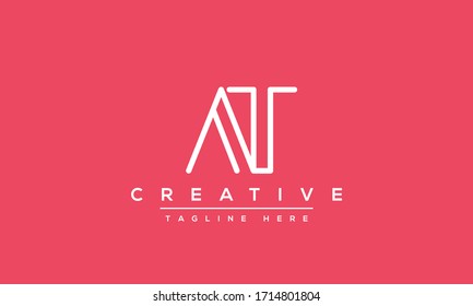 AT Letter Logo Design. Modern A T Letters icon vector Illustration.