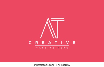AT Letter Logo Design. Modern A T Letters icon vector Illustration.