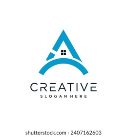 Letter A logo design with modern unique style premium vector