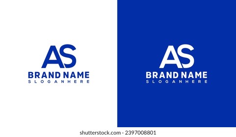 Como diseño de logotipo de carta. Ilustración de vectores de diseño de logotipo AS de carta moderna