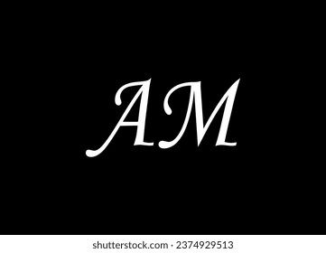 AM letter logo design and monogram logo design