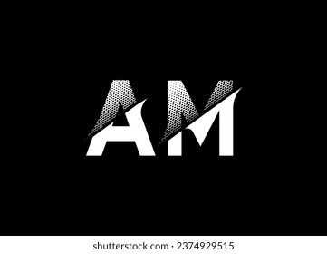 Logo-Design eines AM-Briefes und Logo-Design eines Monogrammes