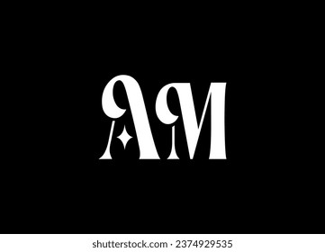 AM letter logo design and monogram logo design
