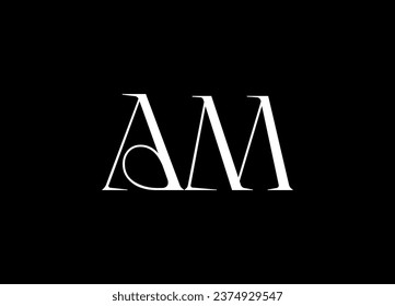 AM letter logo design and monogram logo design