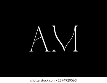 AM letter logo design and monogram logo design