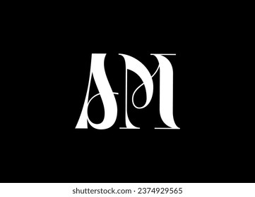 AM letter logo design and monogram logo design