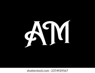 Logo-Design eines AM-Briefes und Logo-Design eines Monogrammes