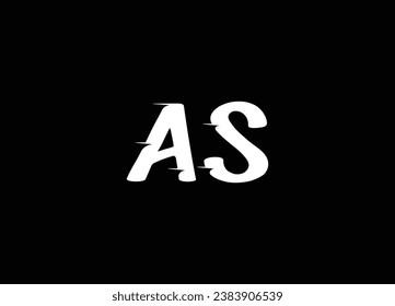 Diseño del logotipo de la carta AS y logotipo en monograma