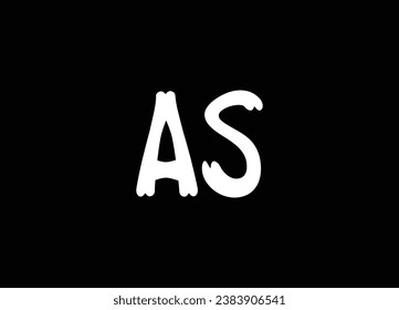 Diseño del logotipo de la carta AS y logotipo en monograma