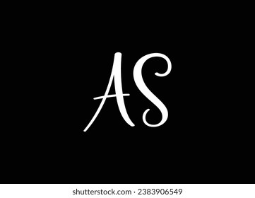 Diseño del logotipo de la carta AS y logotipo en monograma
