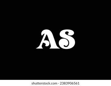 Diseño del logotipo de la carta AS y logotipo en monograma