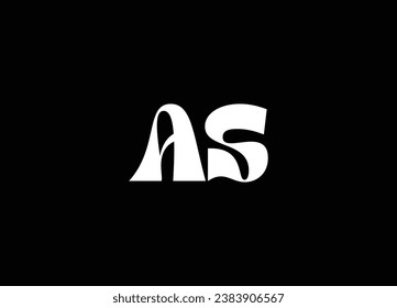 Diseño del logotipo de la carta AS y logotipo en monograma