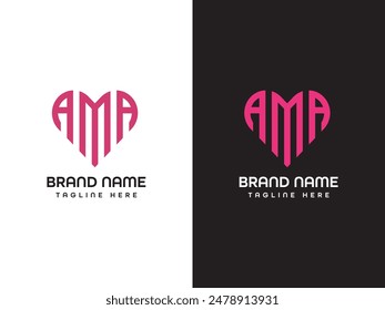 Monograma de diseño de logotipo de letra AM