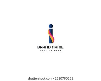 I Letra Monograma de diseño de logotipo