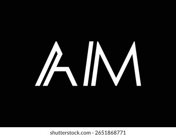 AM letter logo design and monogram logo design