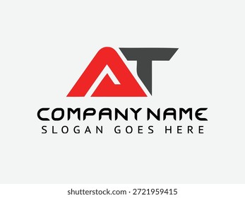 Diseño de logotipo de letra AT y logotipo de monograma Vector gratis