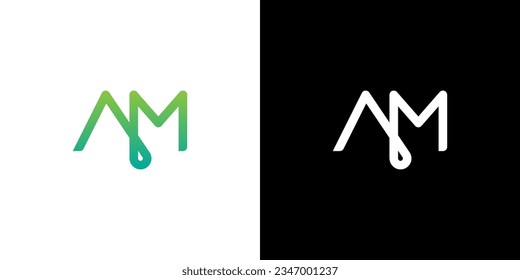 AM letter logo design, AM monogram, initial AM logo, AM logo, icon, vector