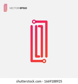 letter I logo design with monoline and abstract style technology themes, very suitable for use in technology company logo, brand, business, application, web, initials etc.